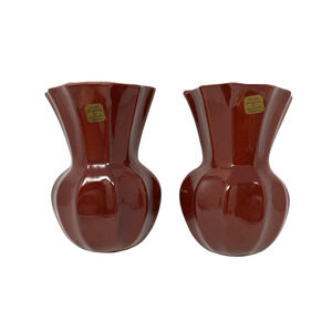 MCM Vintage Artistic Potteries Wall Pocket Vases Pair 1950s Los Angeles CA